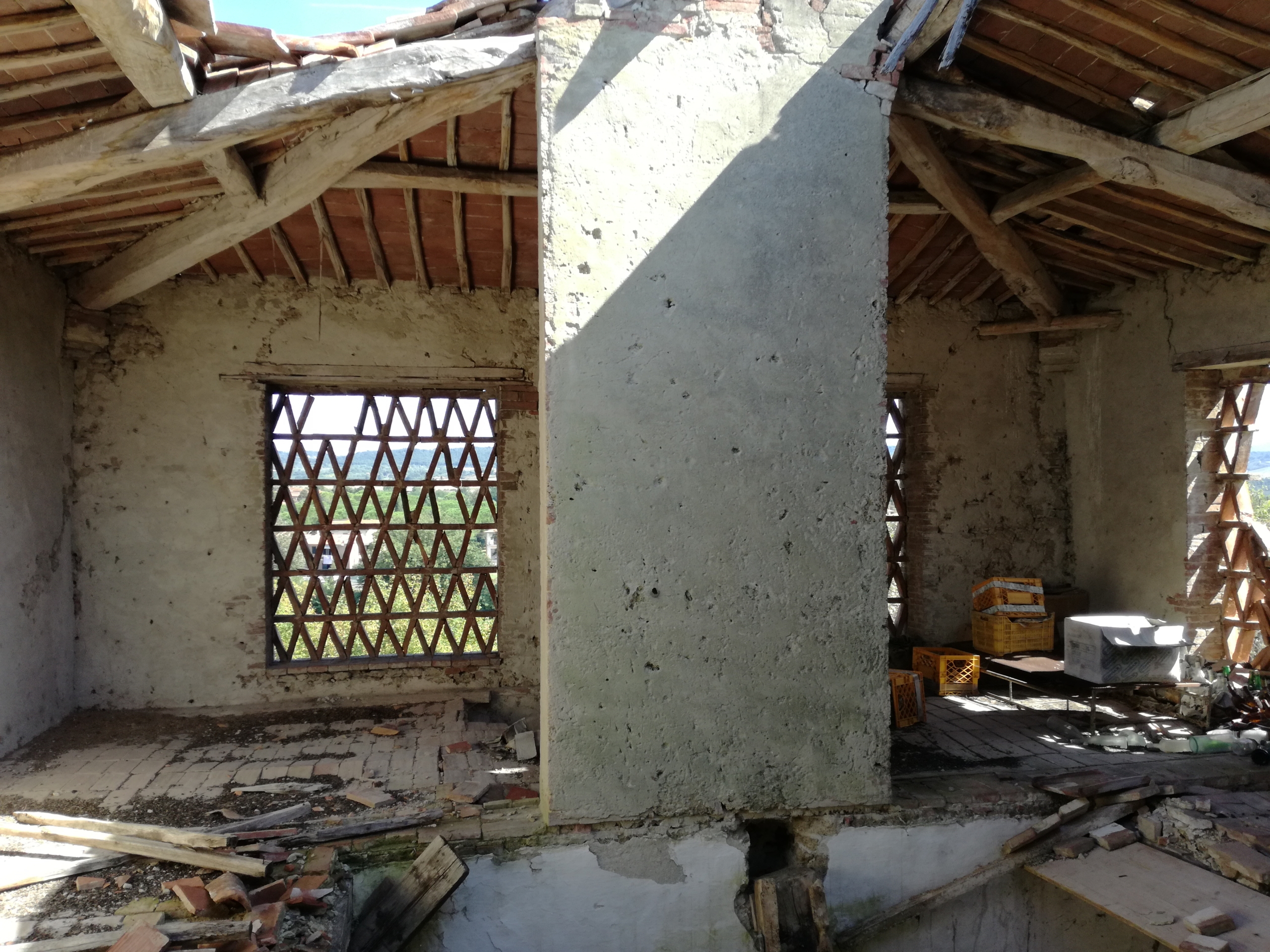 Vista del podere in fase di rilievo