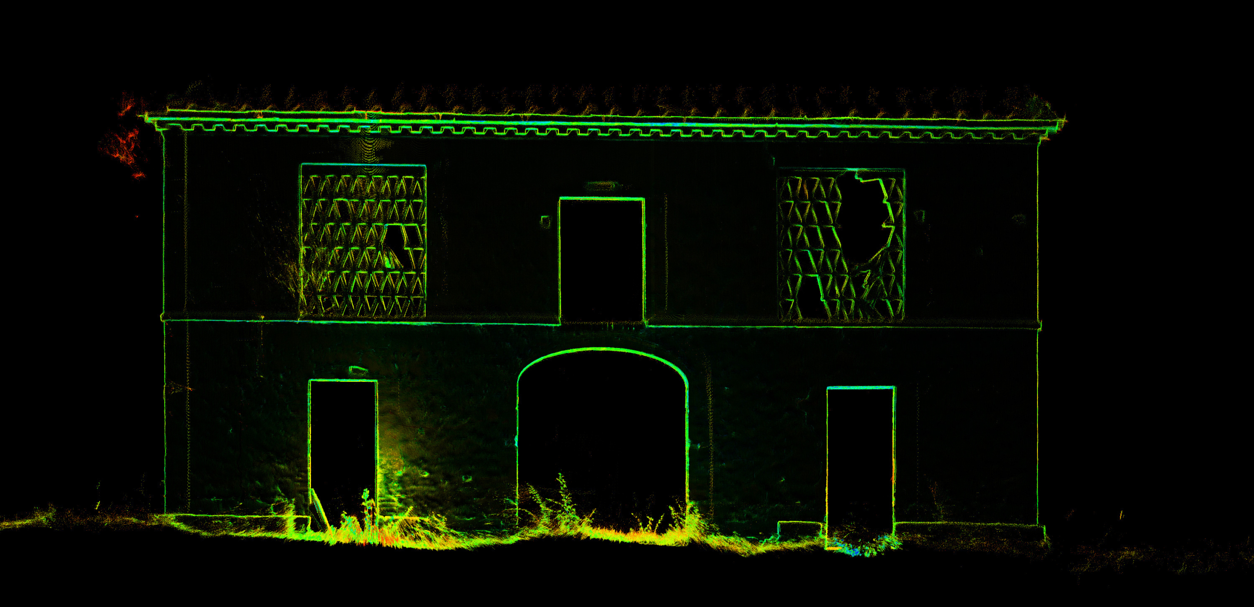 Rilievo laser scanner 3D del Podere Il Poggiolo: Prospetto sud-est